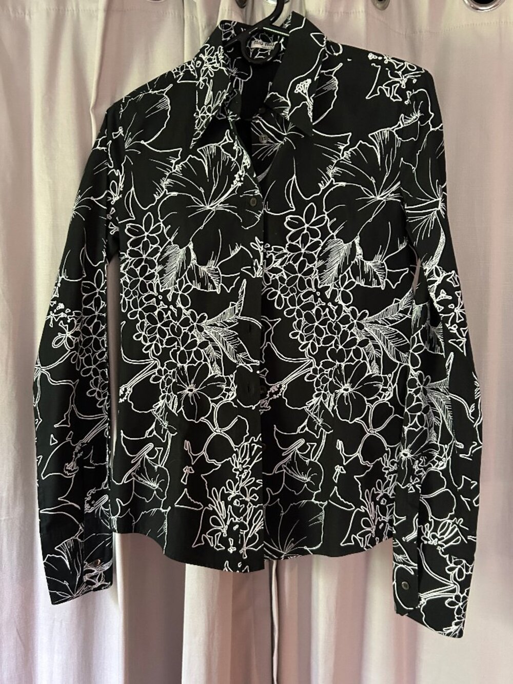 2003 Miu Miu Cotton Floral Blouse